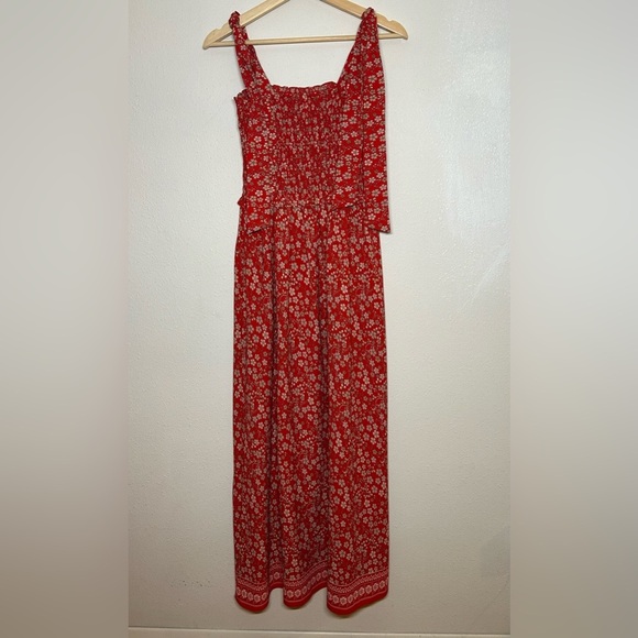 Max Studio Womens Floral Smocked Sleeveless Maxi Dress Red Nordstrom XS - Picture 3 of 8